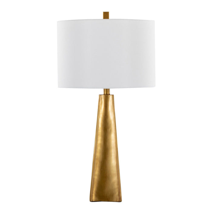 Pompeii - 29" Polyresin Table Lamp - Gold Polyresin And White Linen