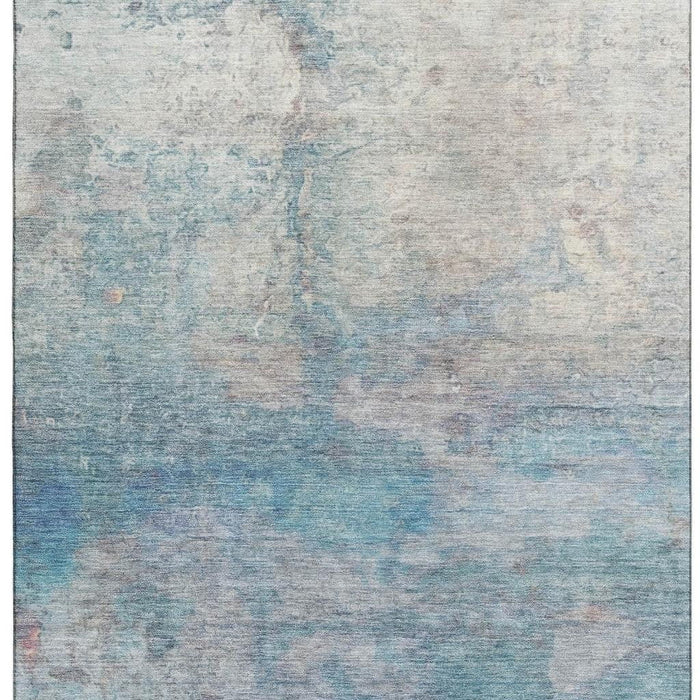 10' X 14' Abstract Washable Area Rug With UV Protection (717785) - Aqua / Beige