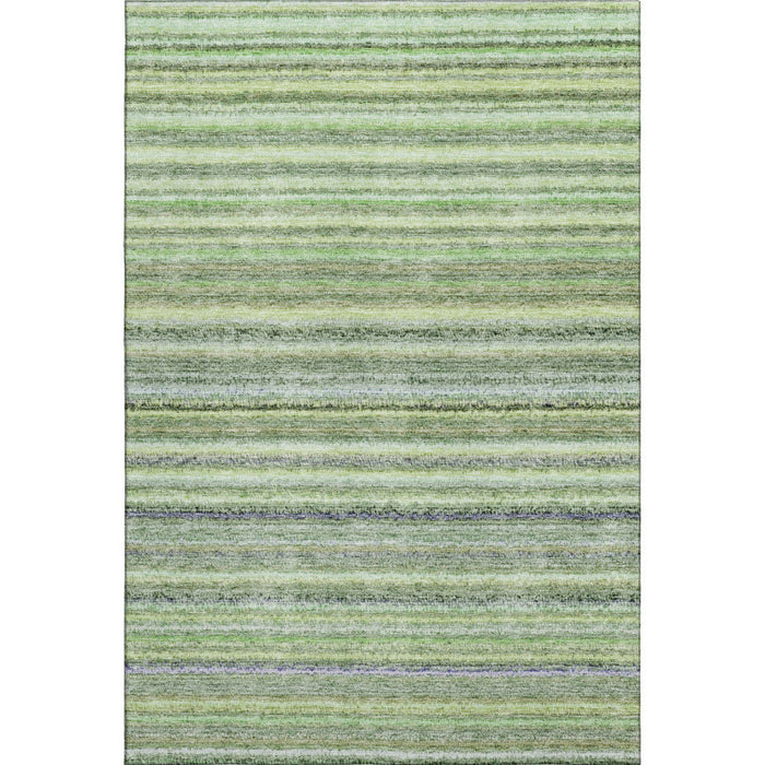 10' X 14' Striped Washable Area Rug With UV Protection (650794) - Green / Blue