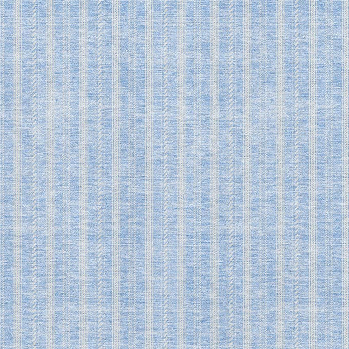 10' X 14' Striped Washable Area Rug With UV Protection (673885) - Sky Blue / Ivory