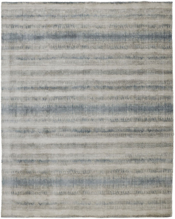 10' x 14' Abstract Hand Woven Area Rug - Gray Blue And Green