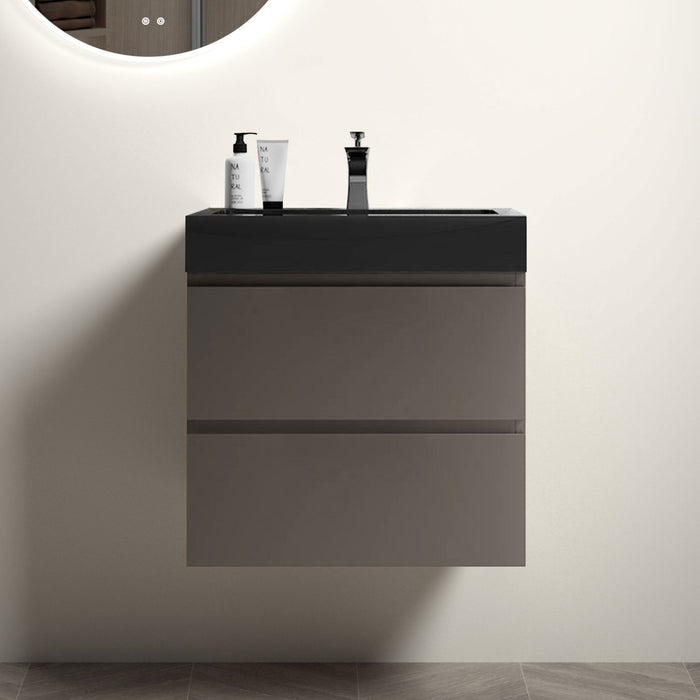 Giga Alice bathroom vanity with large storage, wall-mounted design, one-piece sink basin, no drain or faucet, modern style.