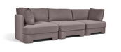 Meridian Furniture Hammond velvet performance fabric 3-piece sofa sectional with plush cushions and modern design.
