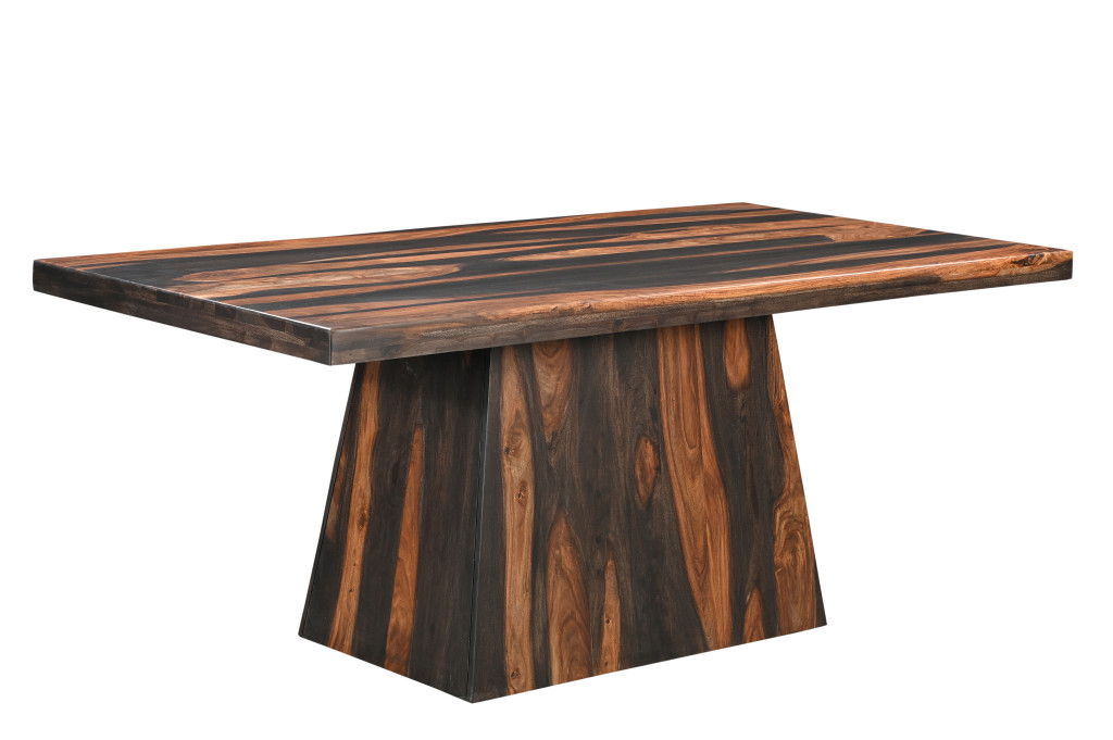 75" Solid Wood Pedestal Base Dining Table - Brown