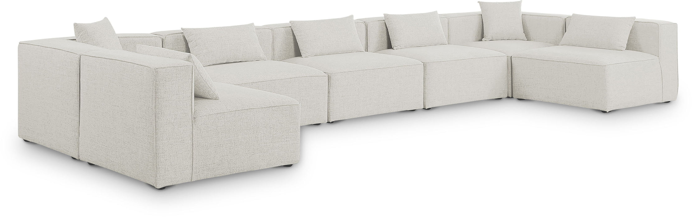 Cube - Linen 7 Piece Modular U-Shaped Sectional