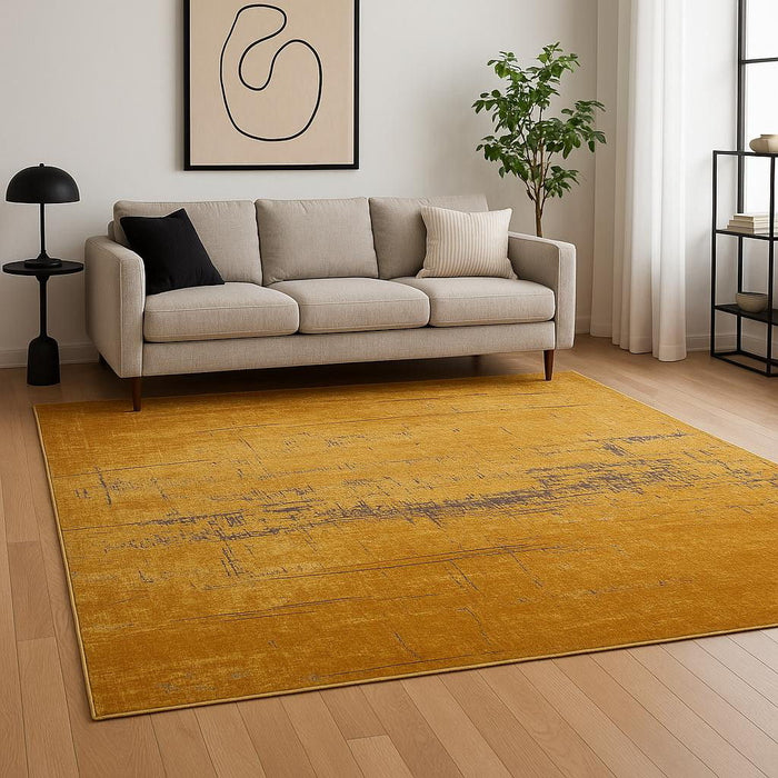 6' X 8' Chevron Washable Area Rug (548430) - Yellow / Brown