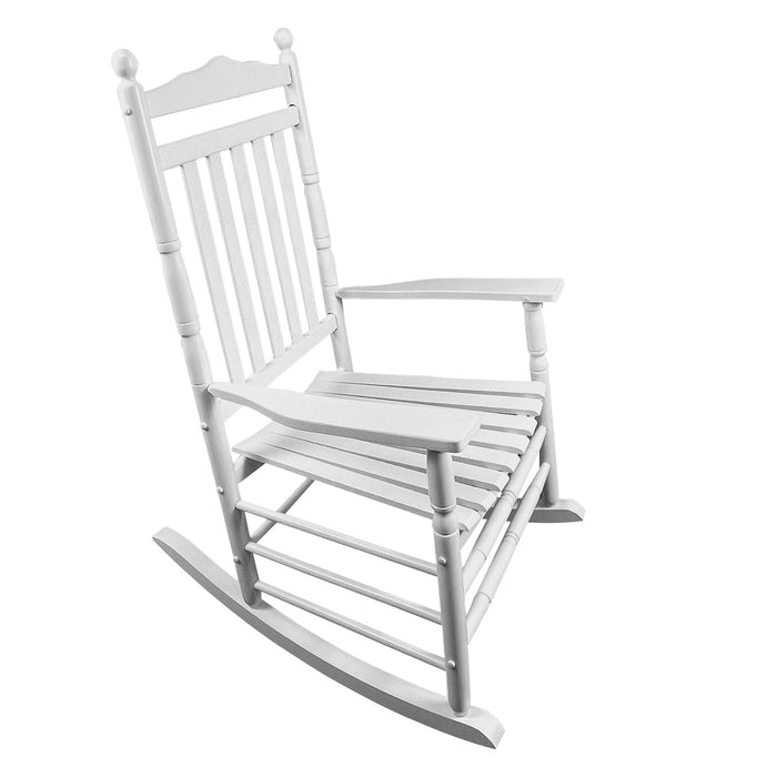Giga balcony porch adult rocking chair with wooden frame and cushioned seat, perfect for outdoor relaxation on a porch or balcony.