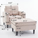 Giga upholstered armchair and storage ottoman set with tufted detailing, cup holders, and comfortable design for living room or bedroom.