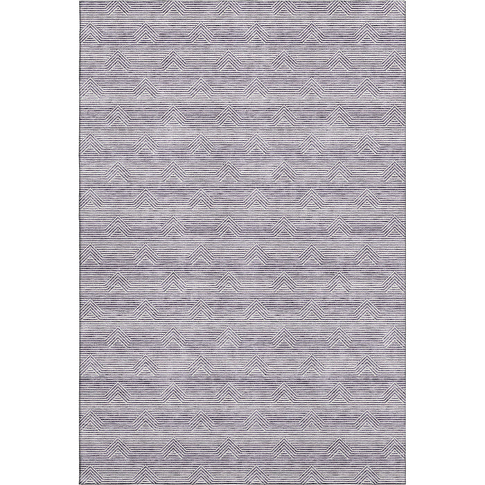 10' X 14' Abstract Geometric Washable Area Rug With UV Protection (672368) - Purple / Ivory