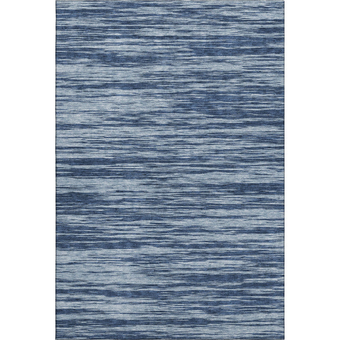 10' X 14' Striped Washable Area Rug With UV Protection (675576) - Blue / Ivory