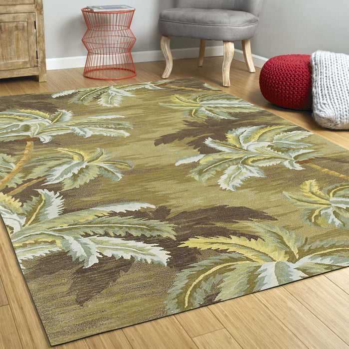 5' x 8' Wool Area Rug - Moss