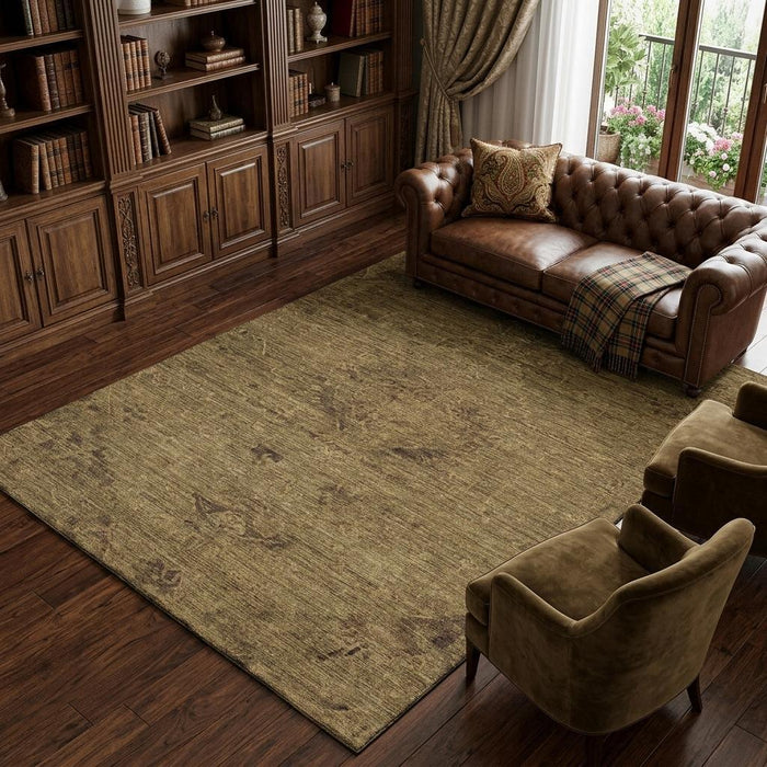 10' X 14' Medallion Washable Area Rug With UV Protection (684606) - Brown / Coffee