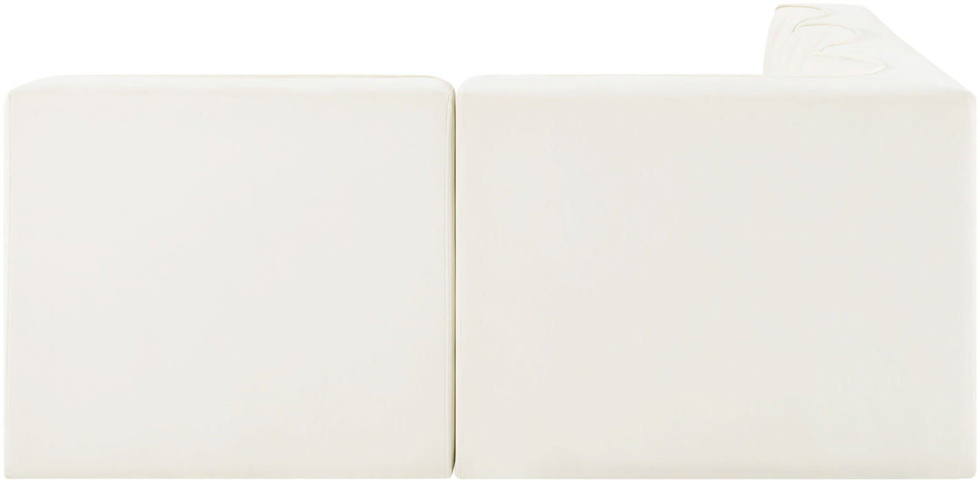 Rummi - Armless Velvet Performance Fabric Upholstered 4 Piece Modular Sectional