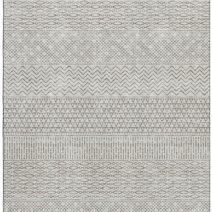 10' X 14' Striped Washable Area Rug With UV Protection (674760) - Beige / Ivory
