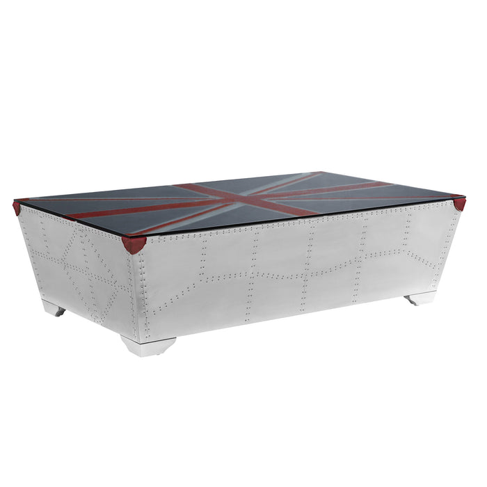 64" Union Jack Aviator Coffee Table - Silver