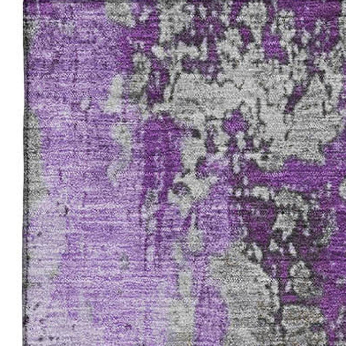 10' X 14' Abstract Washable Area Rug With UV Protection (701473) - Purple / Gray