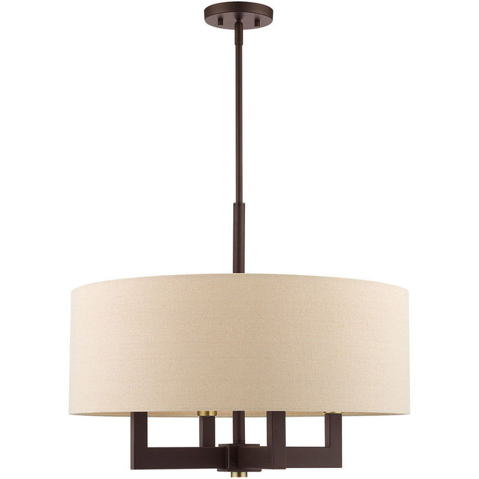 22'' 4 Light Dimmable Chandelier With Shades - Bronze