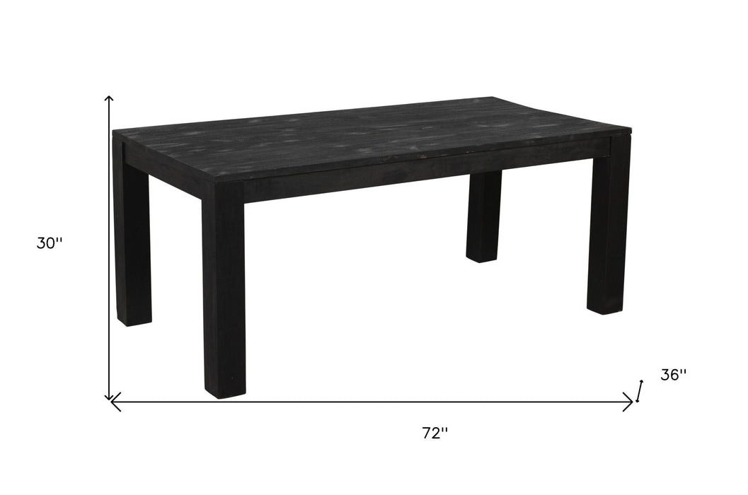 72" Solid Wood Dining Table - Dark Gray