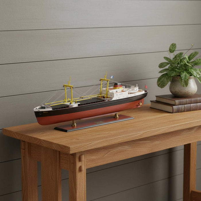 Hand Painted Model Boat (624234) - Light Brown / Black