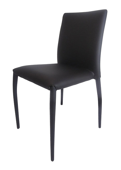 Upholstered Faux Leather Dining Room Side Chairs (Set of 4) - Black