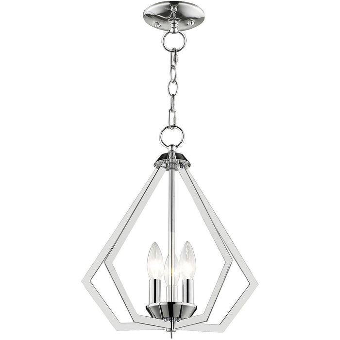 16" Three Light Dimmable Chandelier With Shades - Silver