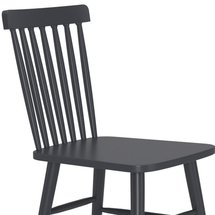 Aluminum Slat Back Dining Side Chairs (Set of 2) - Black