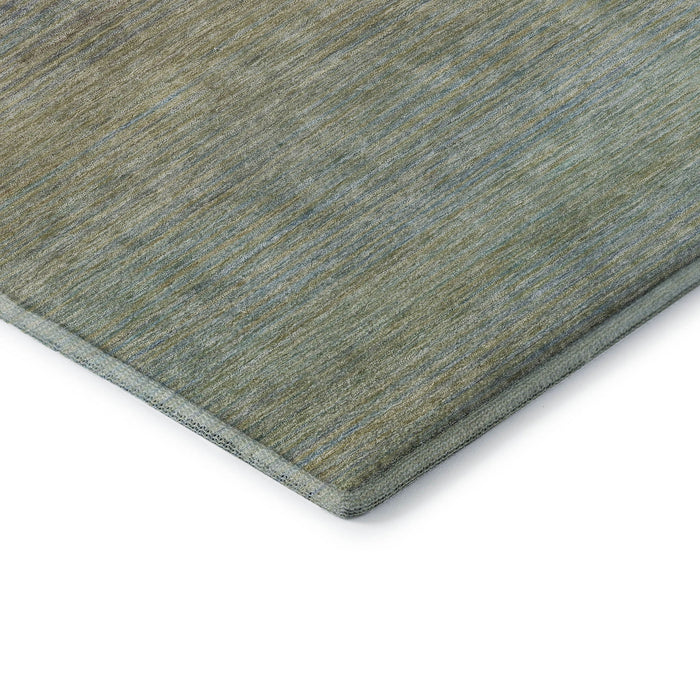10' X 14' Striped Washable Area Rug With UV Protection (692775) - Blue / Beige / Taupe