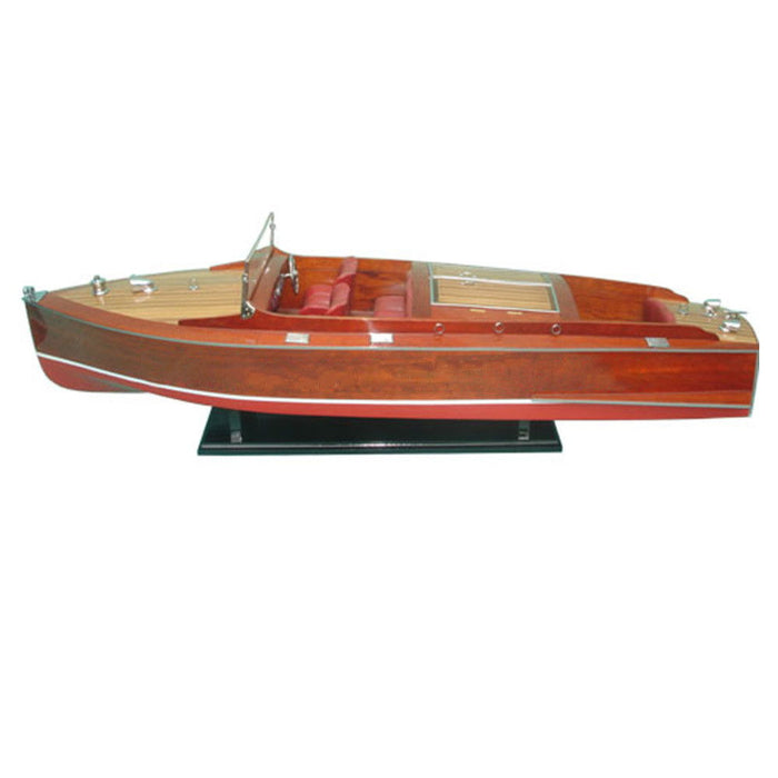 Hand Painted Model Boat (624214) - Dark Brown / Light Brown