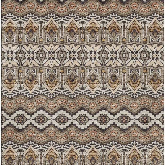 10' X 14' Moroccan Washable Area Rug With UV Protection (672296) - Taupe / Beige / Copper