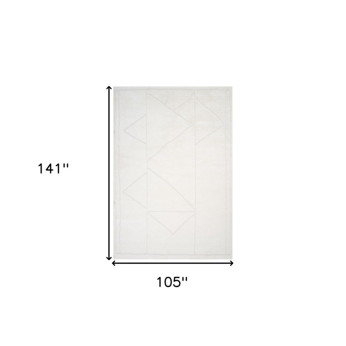 9' X 12' Geometric Area Rug - Ivory And Off