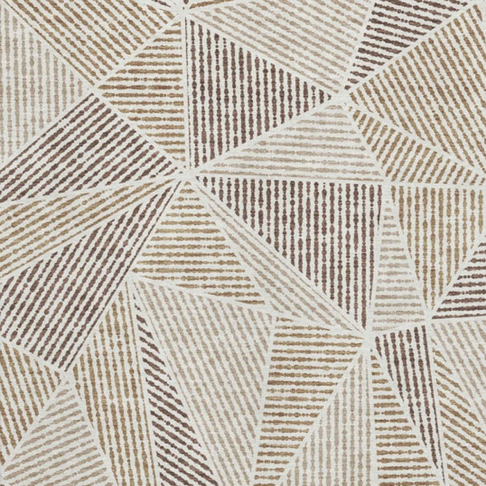 10' X 14' Geometric Washable Area Rug With UV Protection (651947) - Brown / Beige