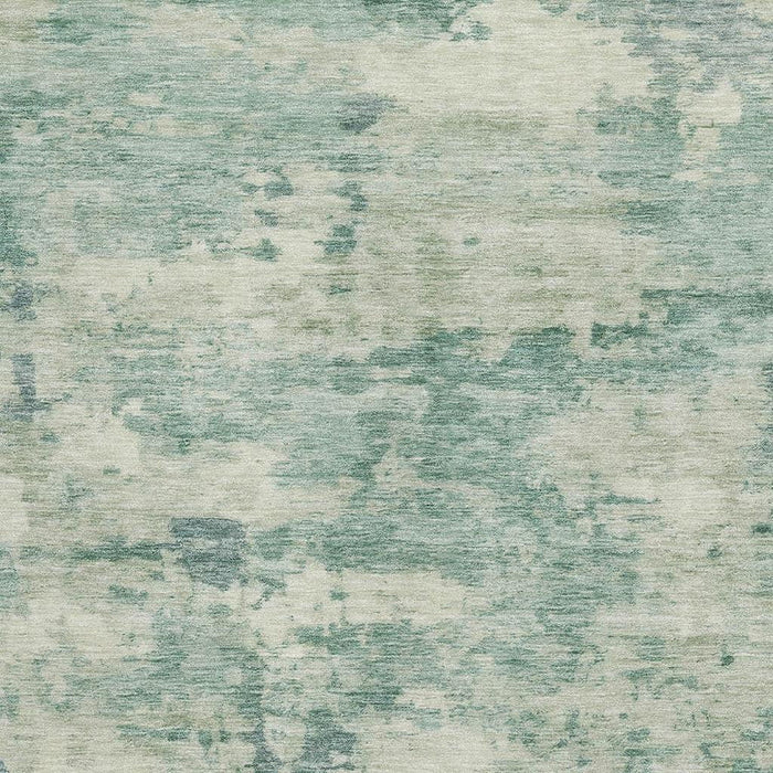 10' X 14' Abstract Washable Area Rug With UV Protection (717176) - Teal / Linen