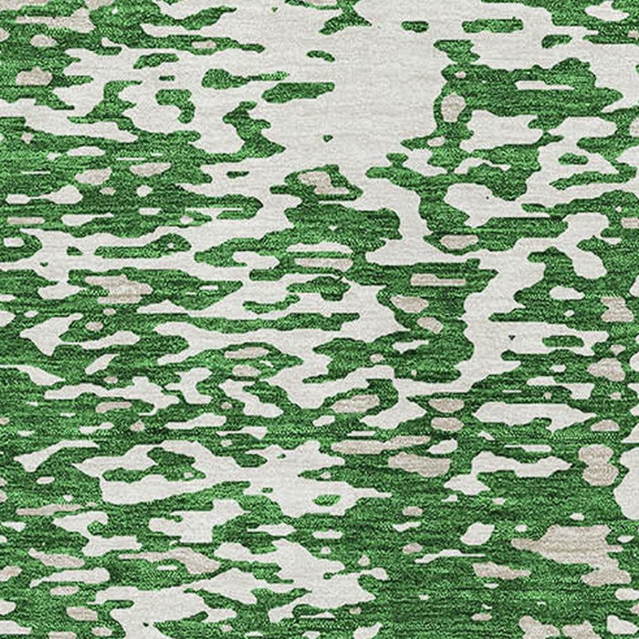 10' X 14' Abstract Washable Area Rug With UV Protection (675444) - Emerald / Ivory