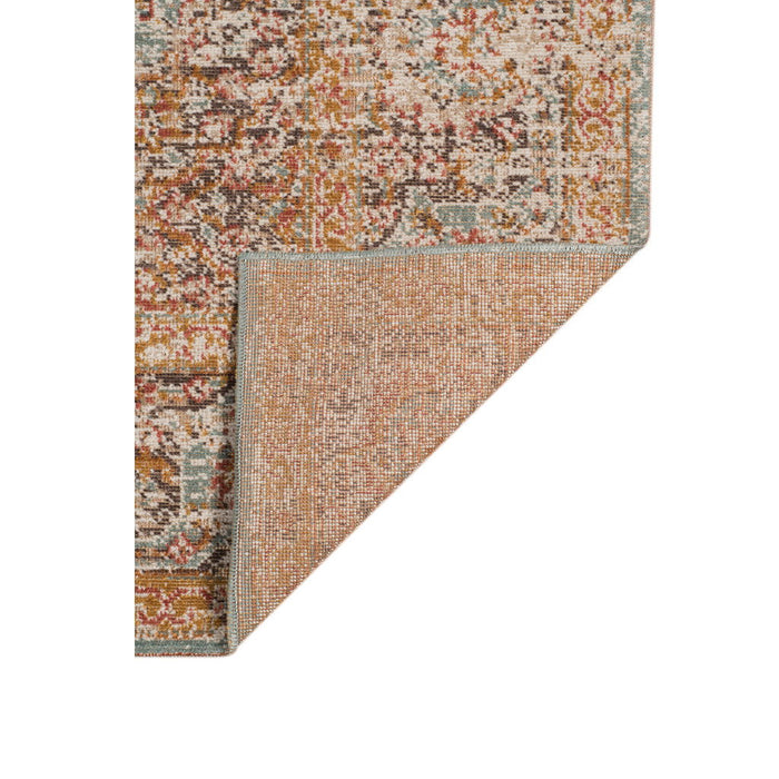 10' x 14' Medallion Power Loom Area Rug - Teal Red And Orange