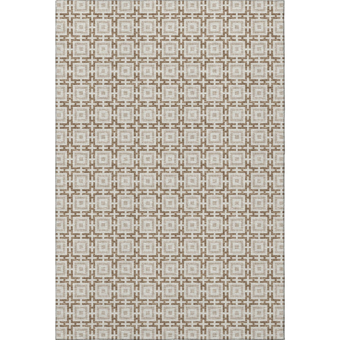 10' X 14' Geometric Washable Area Rug With UV Protection (645247) - Taupe / Beige