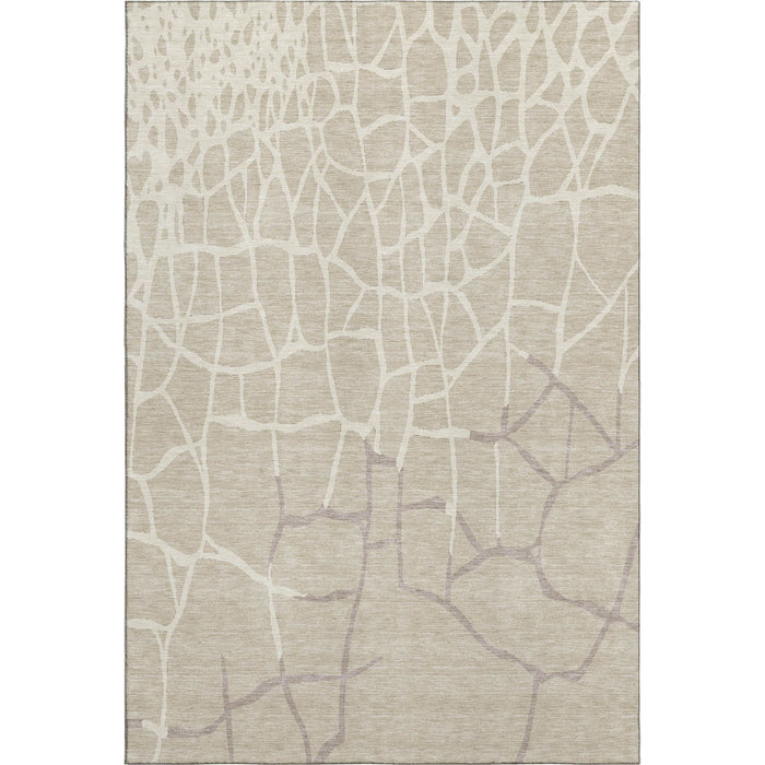10' X 14' Abstract Geometric Washable Area Rug With UV Protection (682253) - Beige / Ivory / Taupe