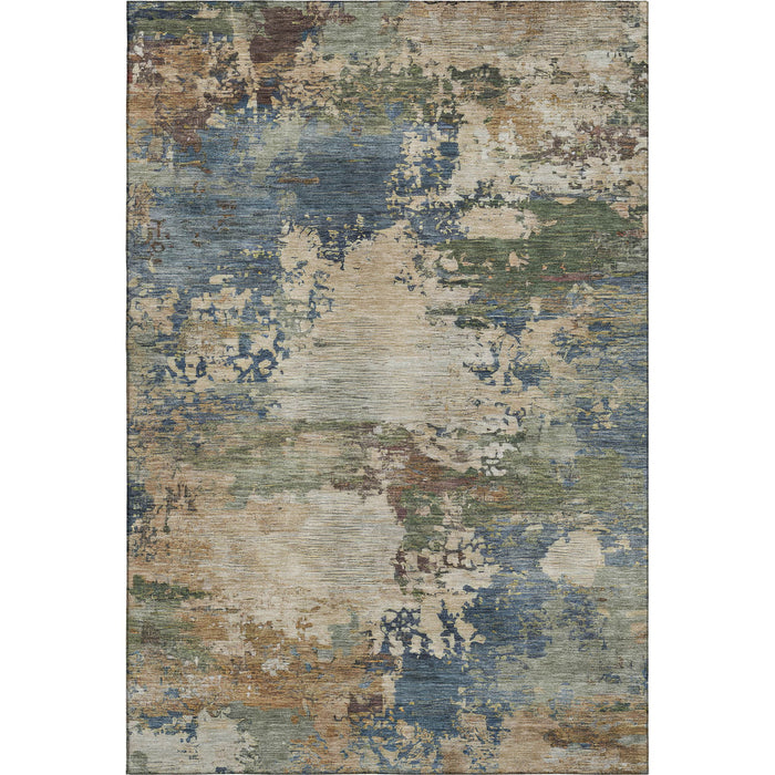 10' X 14' Abstract Washable Area Rug With UV Protection (716990) - Blue / Beige