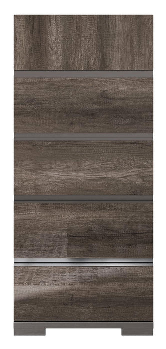 Dark brown ESF Kamea accent chest with sleek design and sturdy wood construction, ideal for stylish storage solutions.