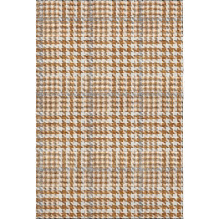 10' X 14' Plaid Washable Area Rug With UV Protection (682655) - Rust / Ivory / Gray
