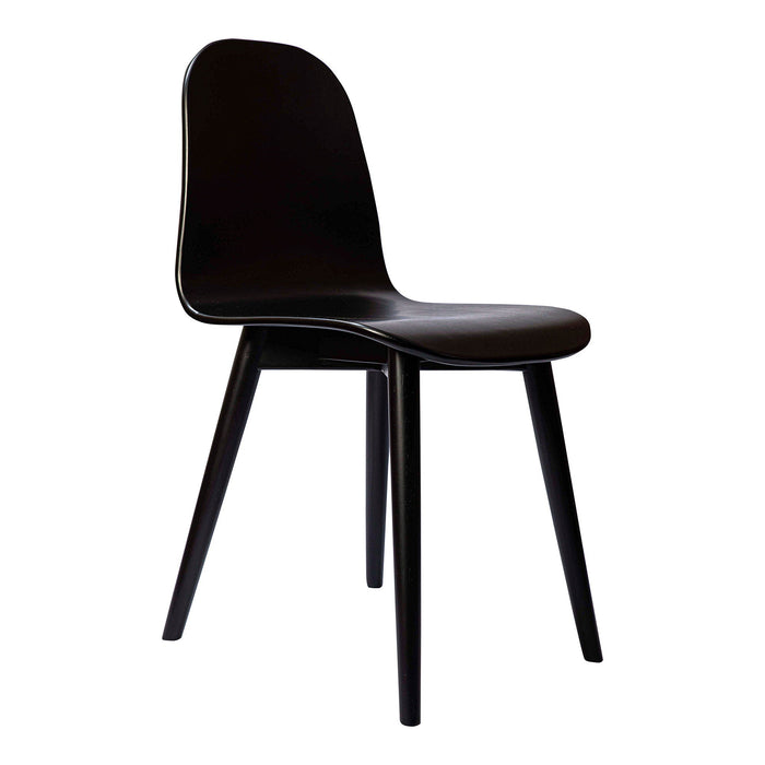 Solid Wood And Wood Dining Side Chair - Black