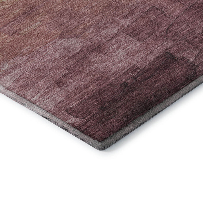 10' X 14' Striped Washable Area Rug With UV Protection (693882) - Mauve / Beige / Pink