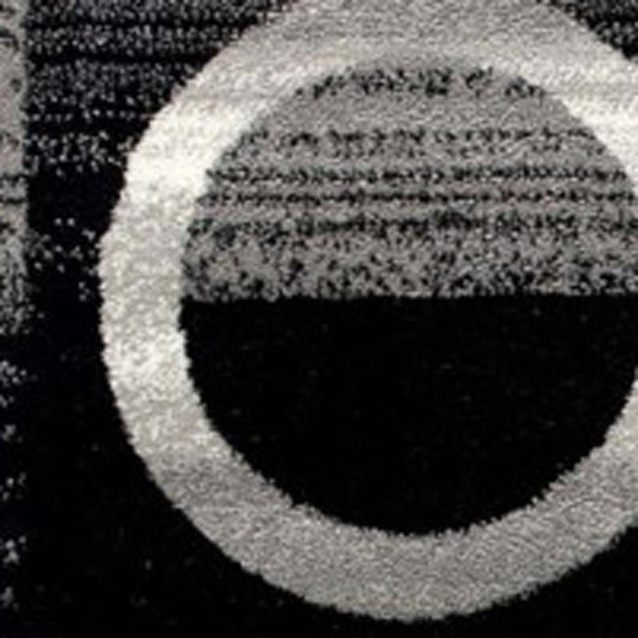 2' x 25' Geometric Runner Rug (609625) - Black / Gray