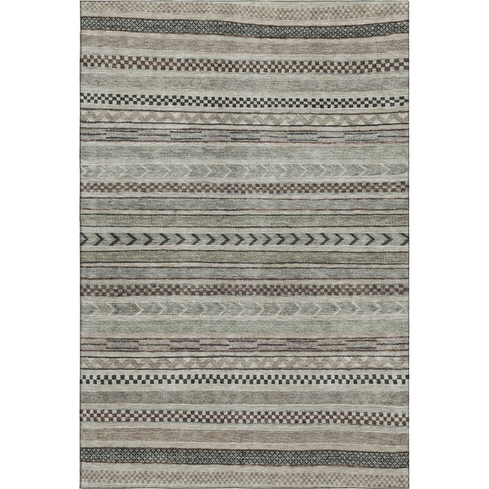 10' X 14' Striped Washable Area Rug With UV Protection (695216) - Taupe / Beige
