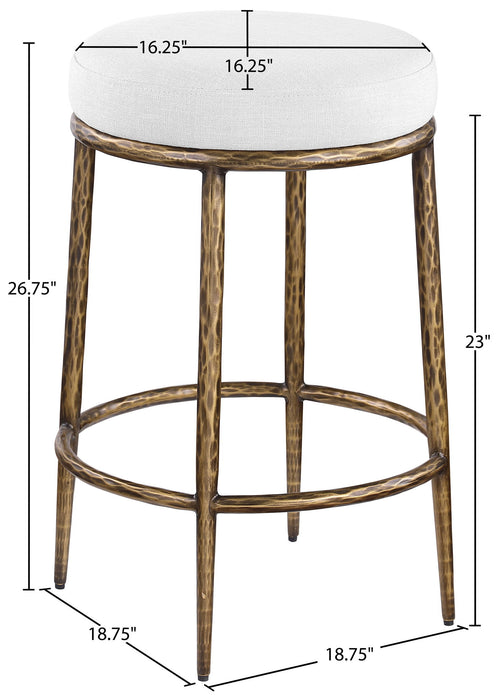 Ferro - Upholstered Backless Counter Stool With Brushed Gold Base