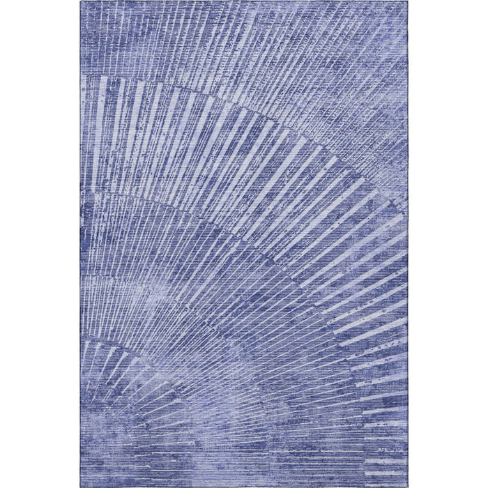 10' X 14' Geometric Washable Area Rug With UV Protection (648340) - Navy Blue / Ivory