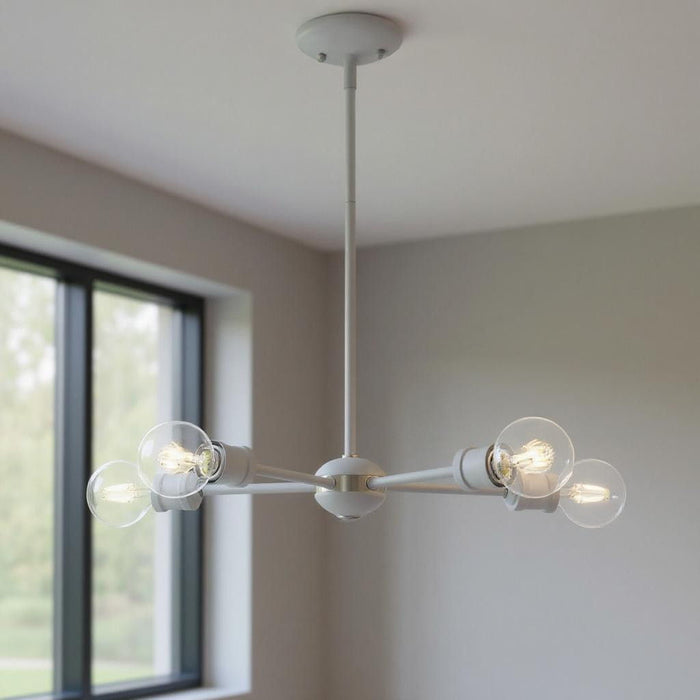 11" Five Light Dimmable Chandelier With Shades - Gray