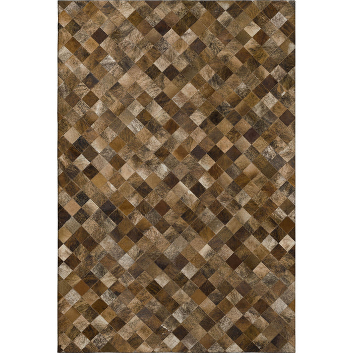 10' X 14' Cowhide Print Washable Area Rug With UV Protection (644658) - Beige / Brown / Coffee