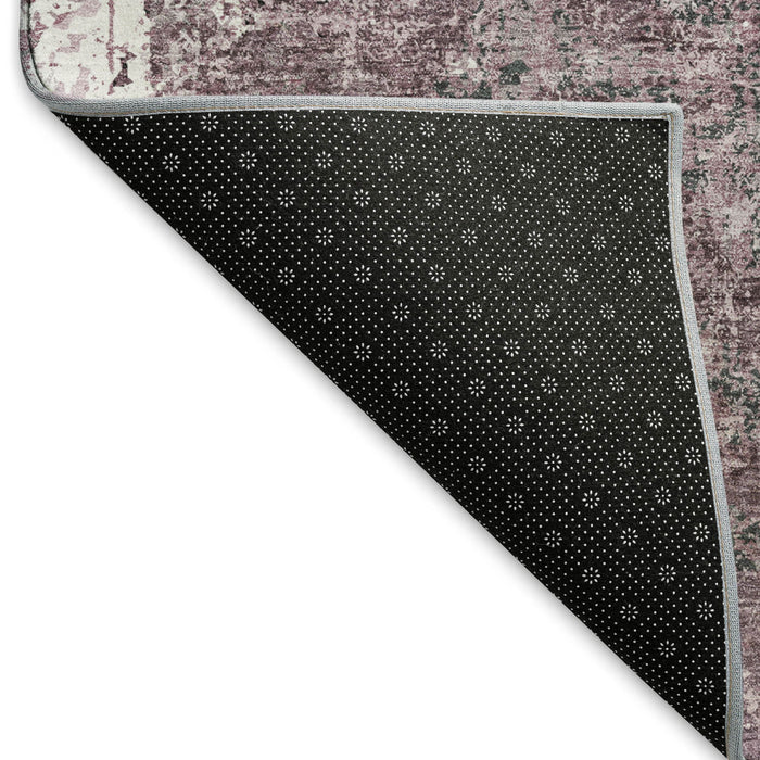 10' X 14' Abstract Washable Area Rug With UV Protection (693396) - Pink / Charcoal / Ivory