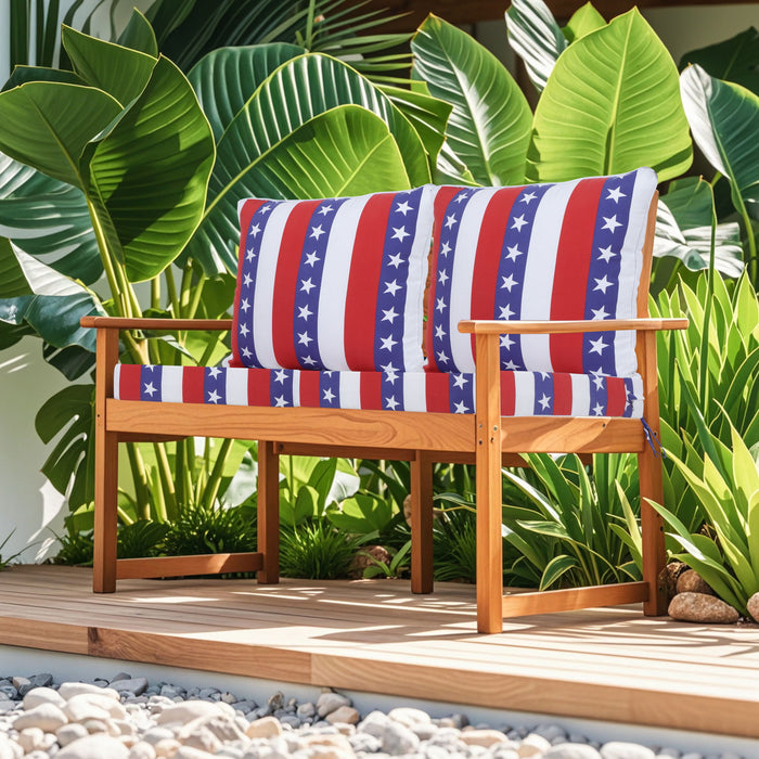 Giga red outdoor deep seat cushion set with removable covers, straps, and handles for patio furniture, waterproof and fade resistant.