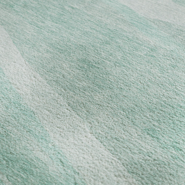 10' X 14' Abstract Washable Area Rug With UV Protection (684262) - Aqua / Ivory